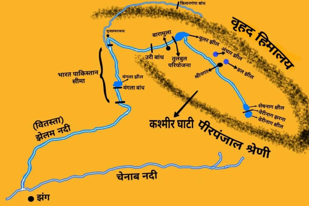 झेलम नदी मानचित्र (map)