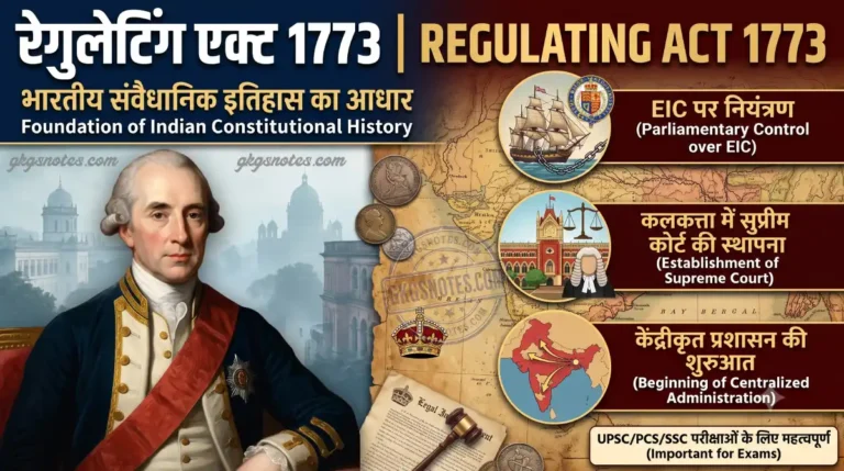 Regulating Act 1773 in Hindi notes for UPSC and competitive exams