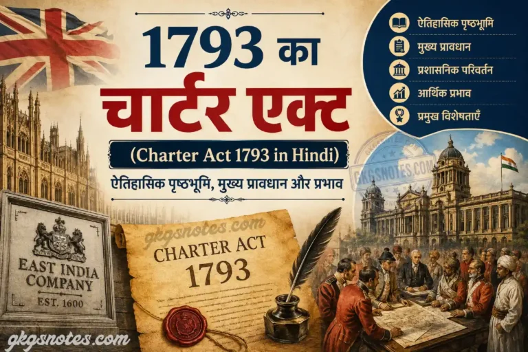 1793 का चार्टर एक्ट (Charter Act 1793 in Hindi) – ऐतिहासिक पृष्ठभूमि, मुख्य प्रावधान, विशेषताएँ, प्रभाव और Timeline Infographic